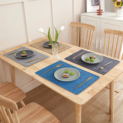 Linen Placemats Set of 8 Solid Insulation Anti-fouling Non-slip