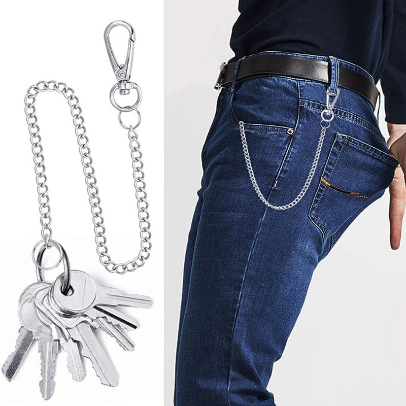 Metal Wallet Belt Chain Rock Punk Hipster Pant Jean Keychain