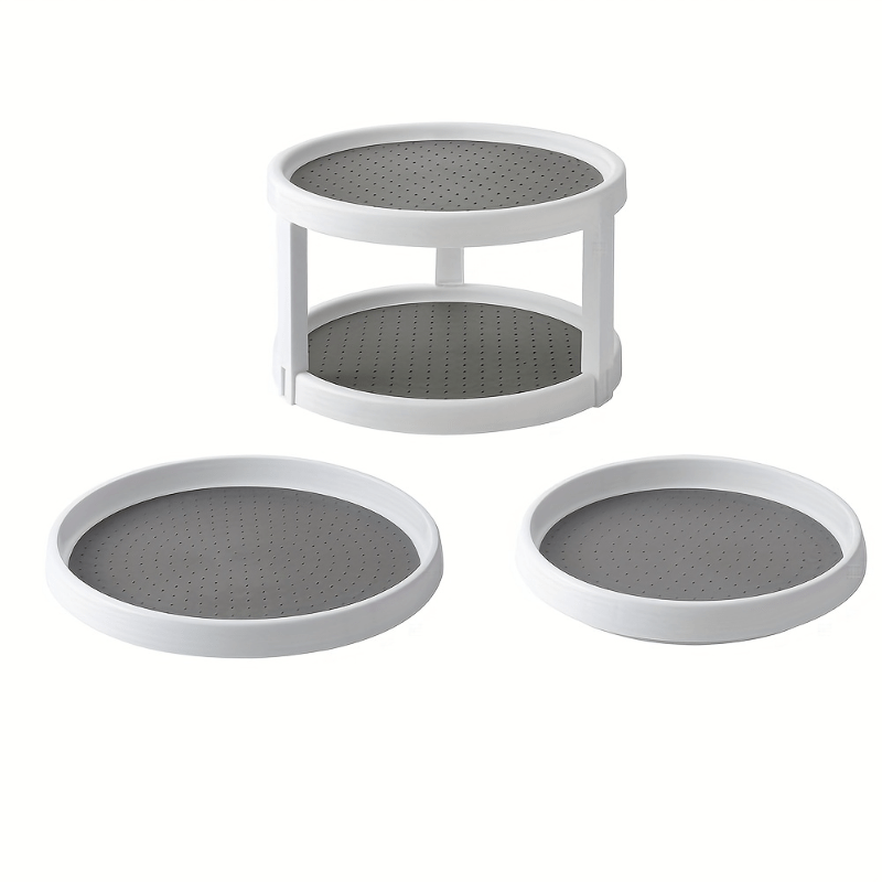 Rotating Spice Organizer 1 2 Tier Turntable Storage And Display Stand