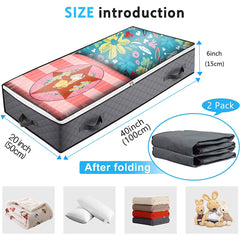Large Under Bed Storage Bag With Handles& Visible Window Reusable Box