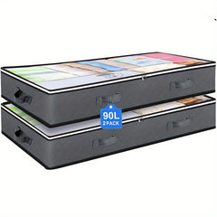 Large Under Bed Storage Bag With Handles& Visible Window Reusable Box