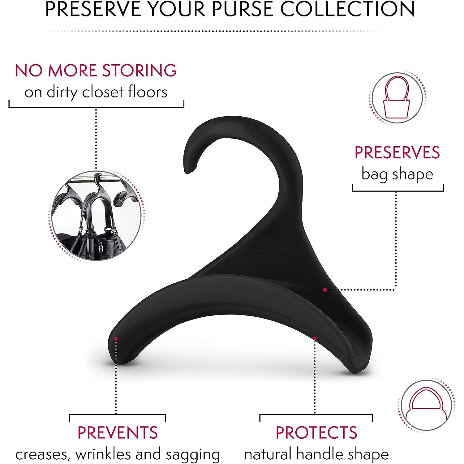 Purse Hanger For Closet Handbag Organizer Hooks