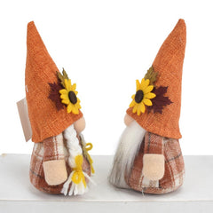 Thanksgiving Faceless Doll Ornament Orange Sunflower Maple Leaf Decoration