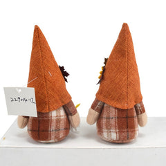 Thanksgiving Faceless Doll Ornament Orange Sunflower Maple Leaf Decoration