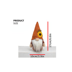 Thanksgiving Faceless Doll Ornament Orange Sunflower Maple Leaf Decoration
