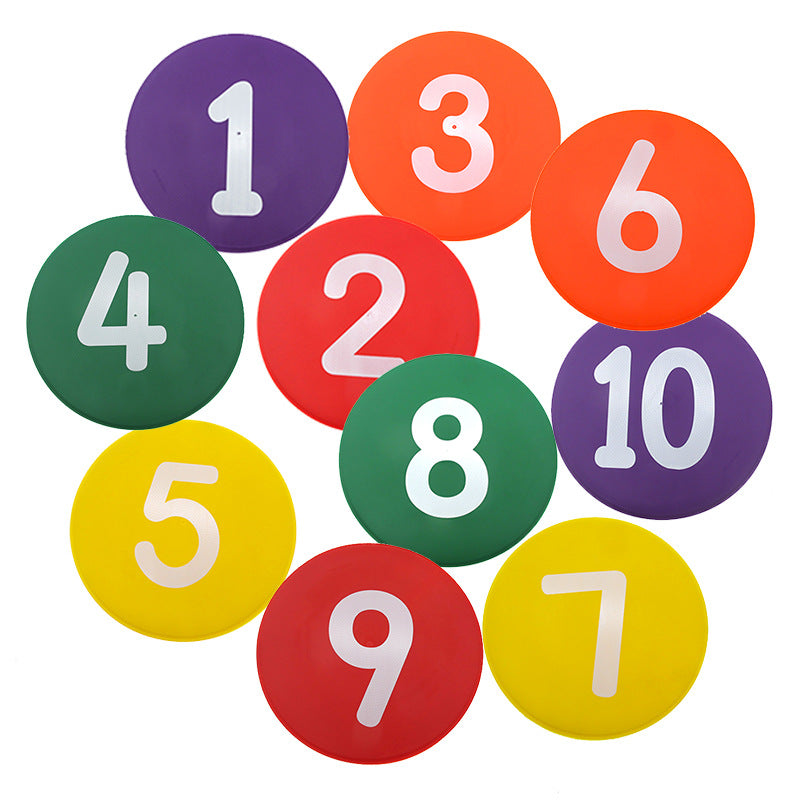 10pcs Speed Training Discs with Number Mark - Football Training Markers