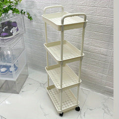 2 Layer Under Desk Storage Cart - Space Saving Organizer for Various Items