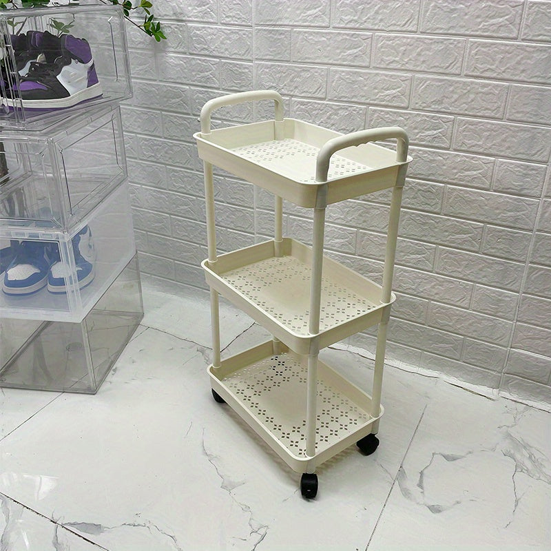 2 Layer Under Desk Storage Cart - Space Saving Organizer for Various Items