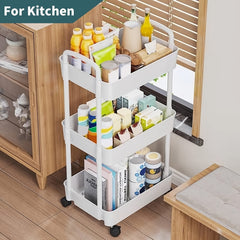 2 Layer Under Desk Storage Cart - Space Saving Organizer for Various Items