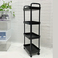 2 Layer Under Desk Storage Cart - Space Saving Organizer for Various Items