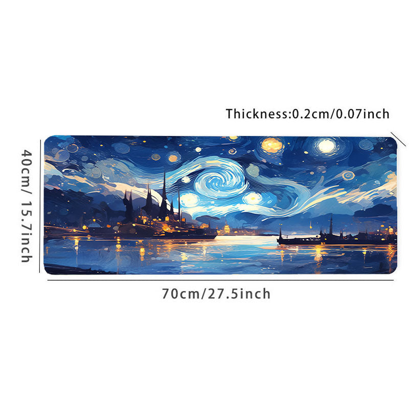 Starry Night Large Gaming Mousepad HD Keyboard Pad Mouse Mat