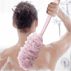 Long Handle Mesh Bath Brush Exfoliating Massage Sponge