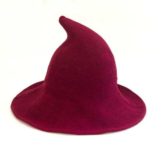 Knitted Halloween Witch Hat Pointed Cap Party Cosplay Wizard Hat
