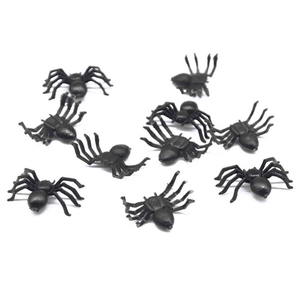 50pcs Halloween Spiders Party Props Prank Toys