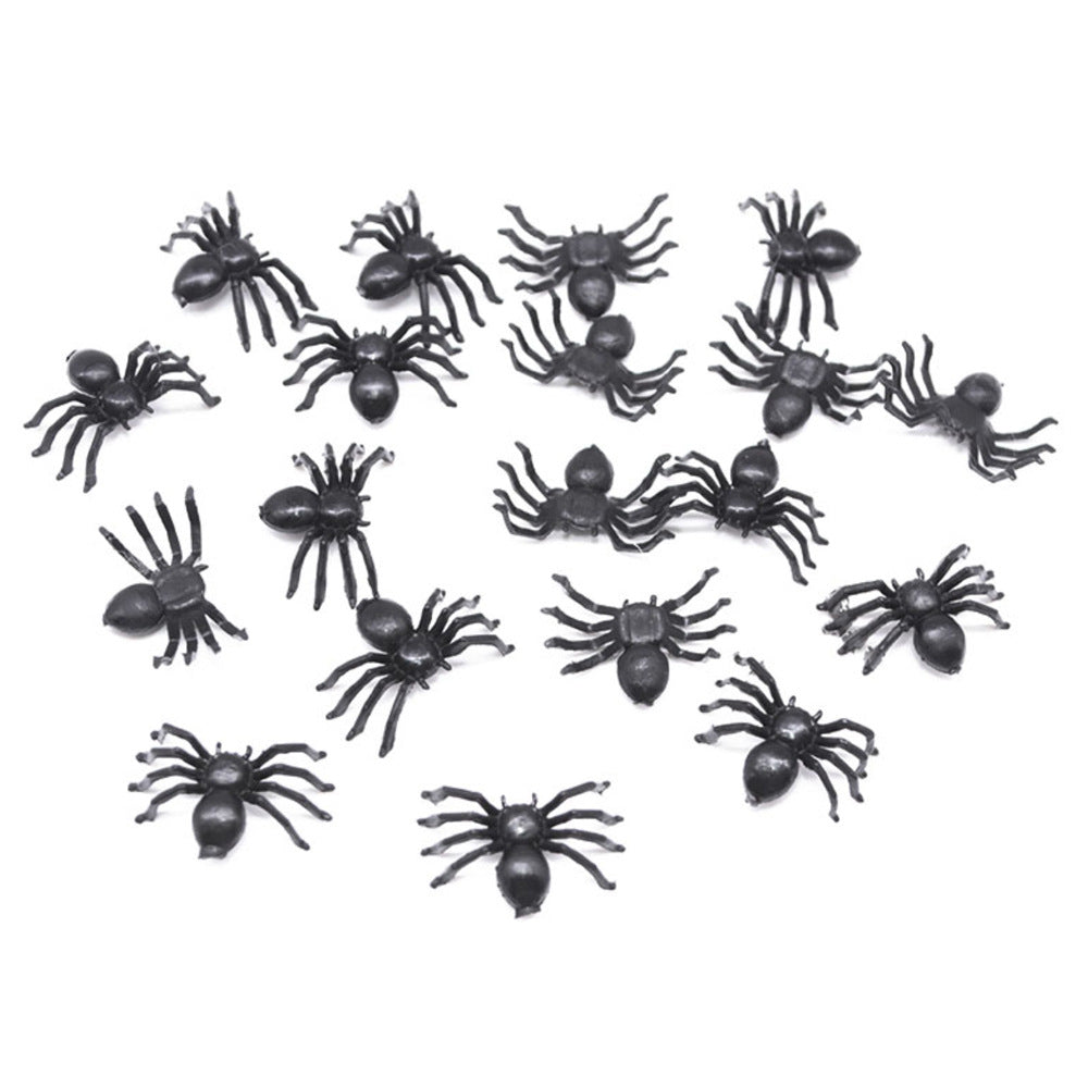 50pcs Halloween Spiders Party Props Prank Toys
