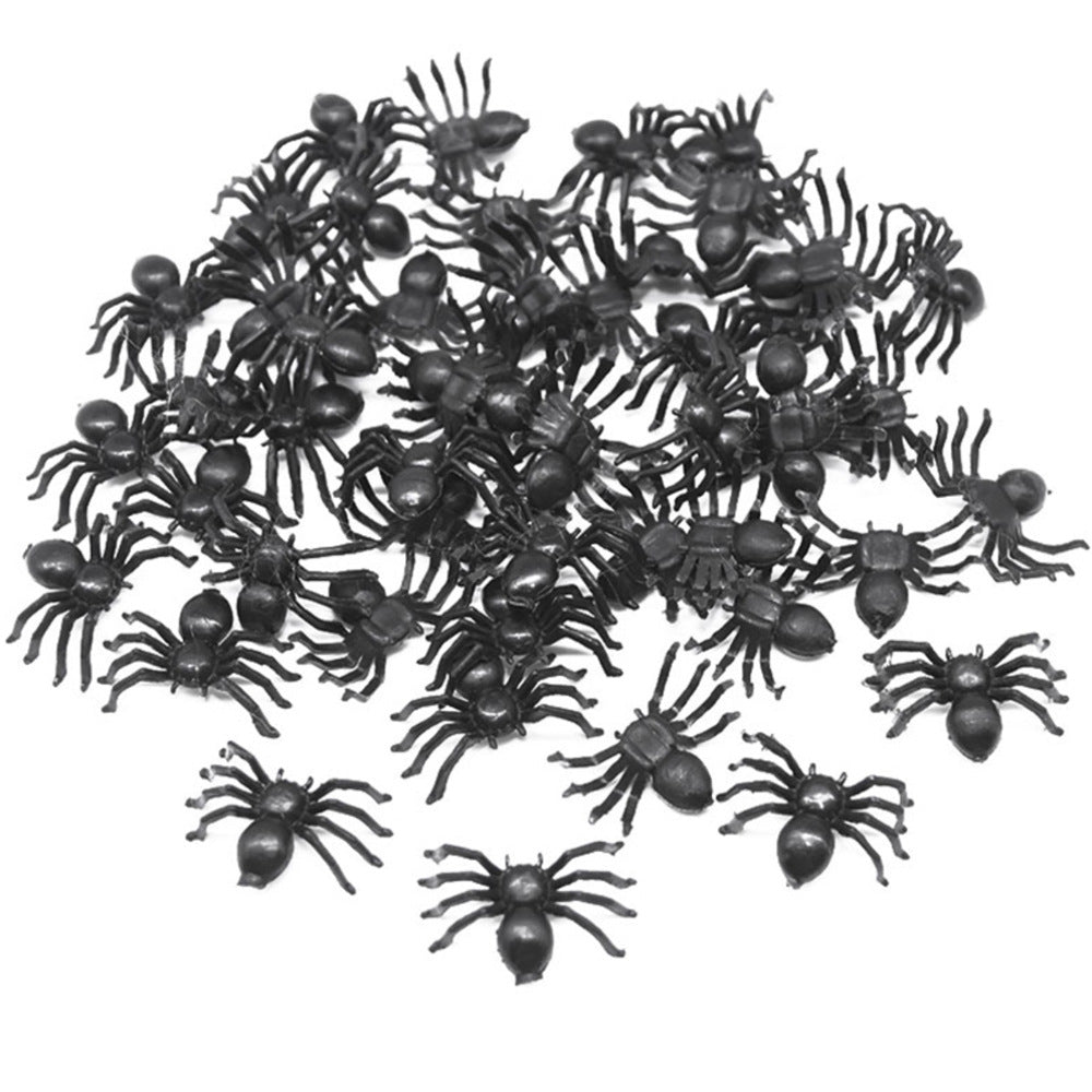 50pcs Halloween Spiders Party Props Prank Toys