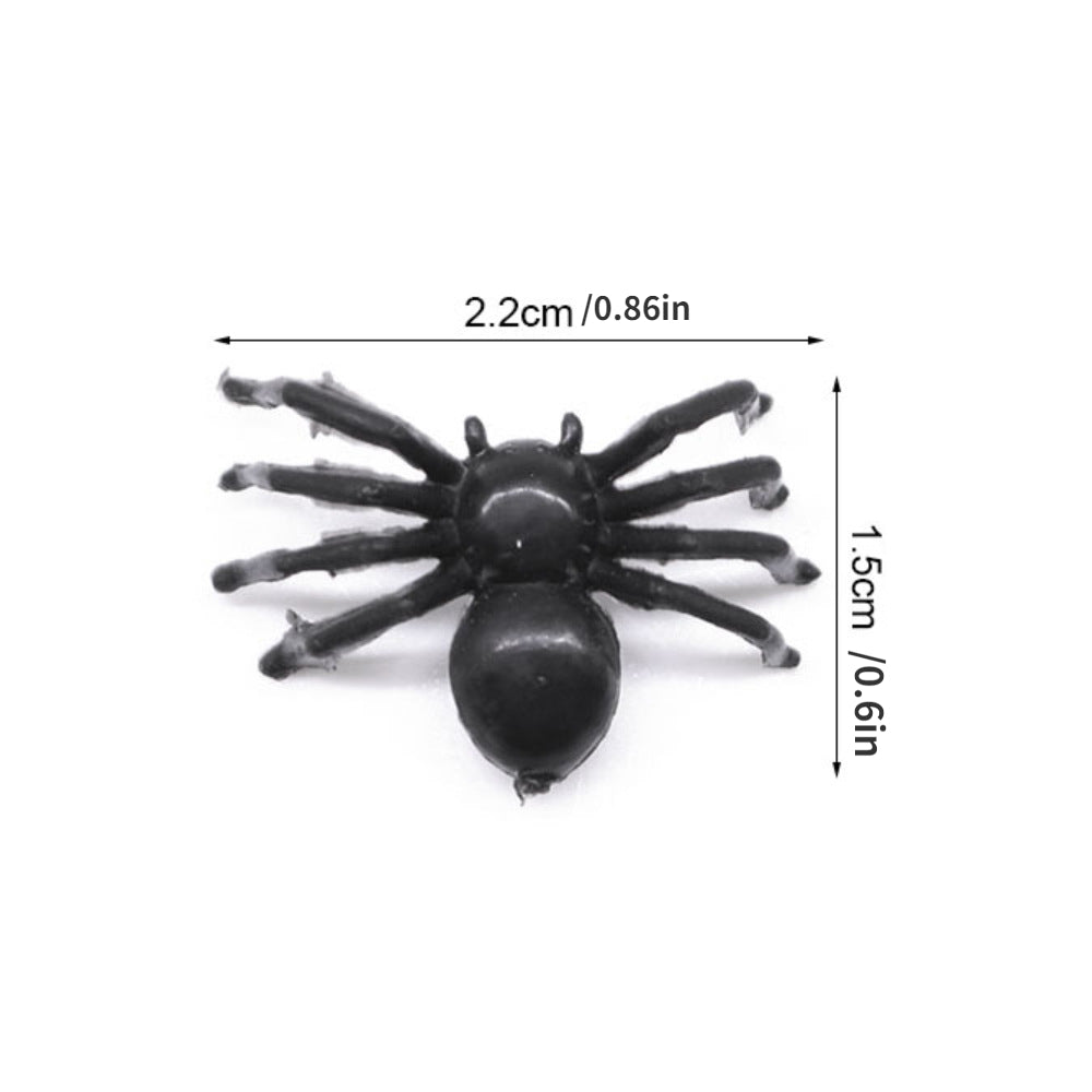 50pcs Halloween Spiders Party Props Prank Toys