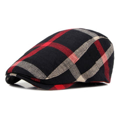 Men's Outdoor Breathable Beret Plaid Peaked Cap
