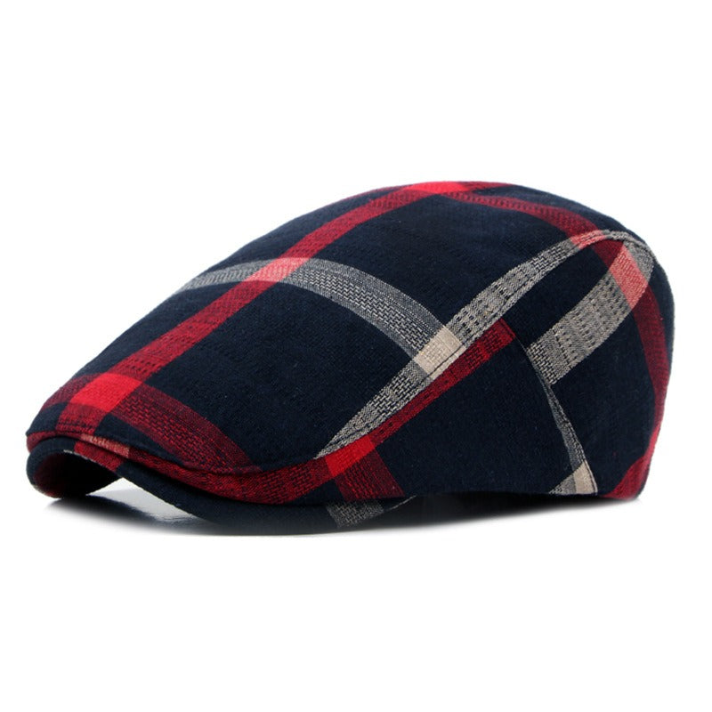 Men's Outdoor Breathable Beret Plaid Peaked Cap