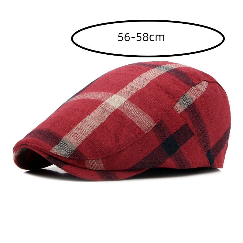 Men's Outdoor Breathable Beret Plaid Peaked Cap