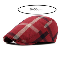 Men's Outdoor Breathable Beret Plaid Peaked Cap