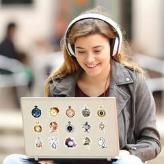 59pcs Love Doodle Retro Cartoon Decals Waterproof Stickers