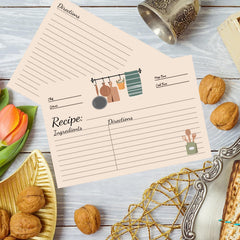 50pcs Kitchen Recipe Card Set DIY Recipe Card Box Wedding Bridal Shower