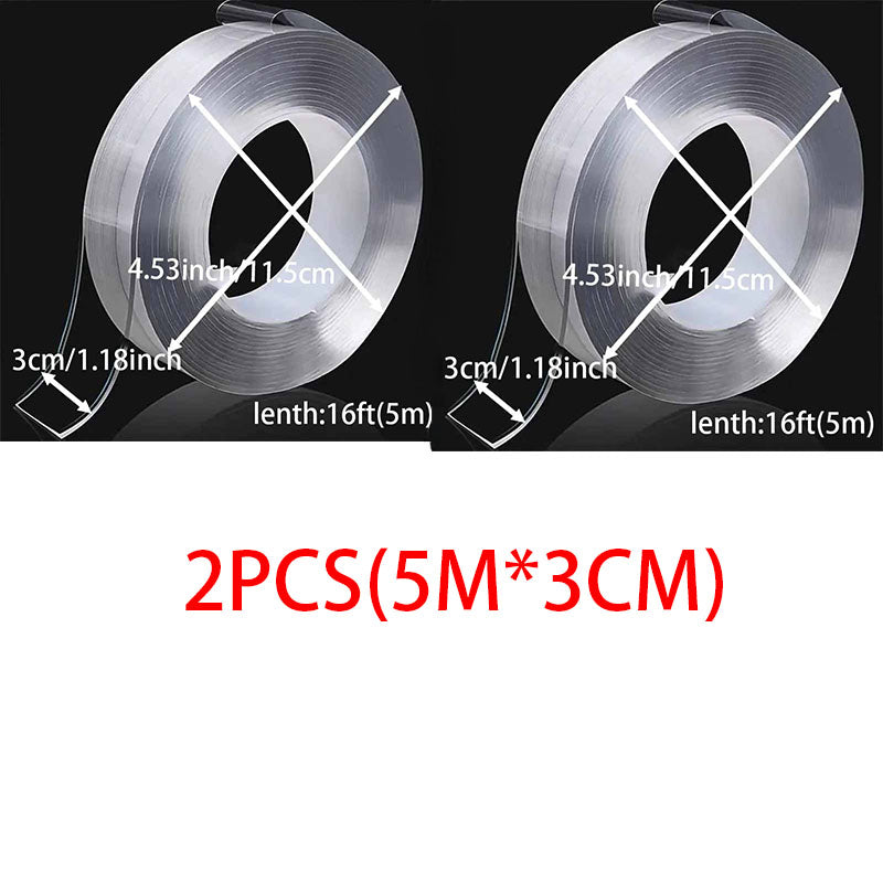 2pcs Transparent Nano Tape Washable Reusable Double Sided Tape
