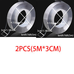 2pcs Transparent Nano Tape Washable Reusable Double Sided Tape