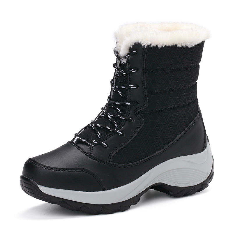 Plush Fur Snow Boots Waterproof Winter Shoes