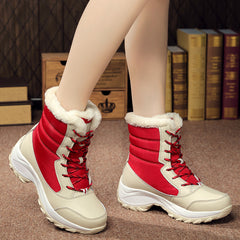 Plush Fur Snow Boots Waterproof Winter Shoes
