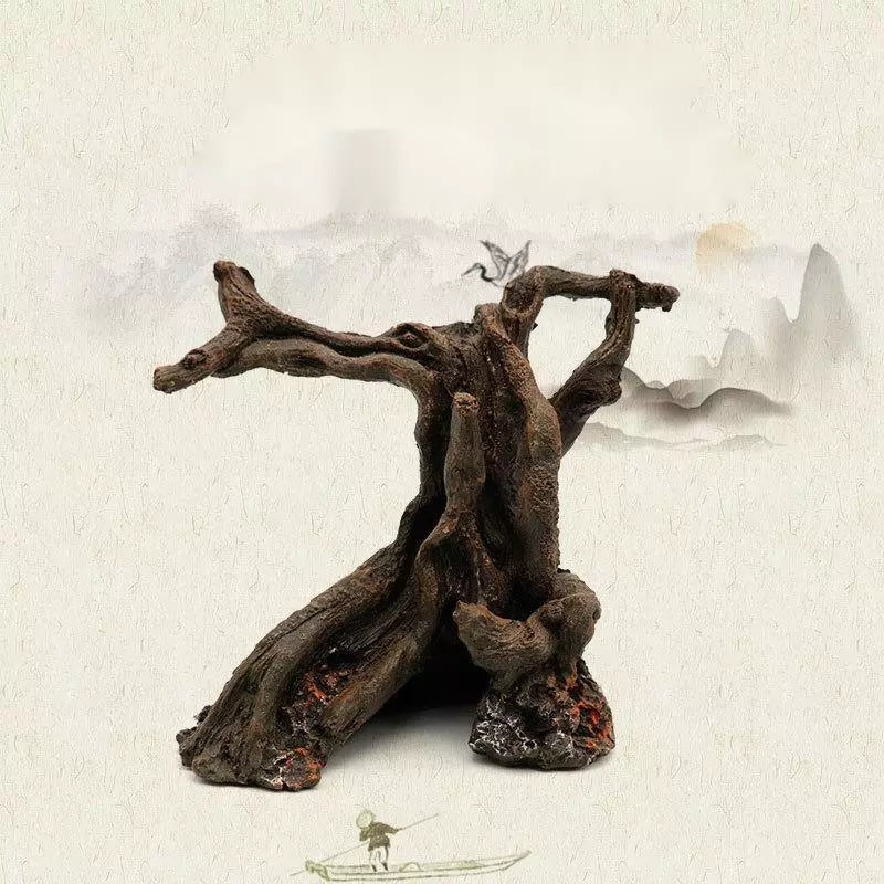 Aquarium Fish Tank Submerged Wood Ornaments Resin Crafts