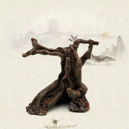 Aquarium Fish Tank Submerged Wood Ornaments Resin Crafts