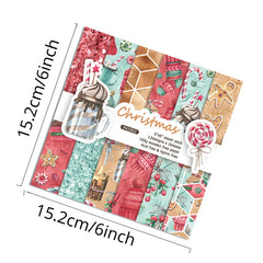 24 Sheets Christmas Gift Patterned Paper Scrapbooking Paper Pack