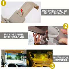 2 in 1 Day & Night Car Visor + Anti Glare Mirror