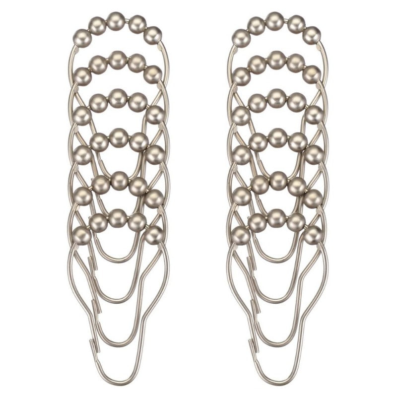 12pcs Bathroom Decorative Shower Curtain Hook Five Bead Gourd Stainless Steel