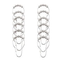 12pcs Bathroom Decorative Shower Curtain Hook Five Bead Gourd Stainless Steel
