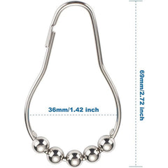 12pcs Bathroom Decorative Shower Curtain Hook Five Bead Gourd Stainless Steel