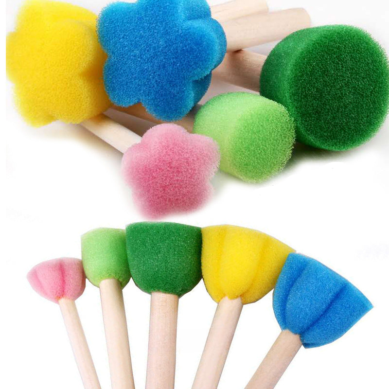 30 Sponge Seals & Brushes Set for DIY Art Graffiti Supplies