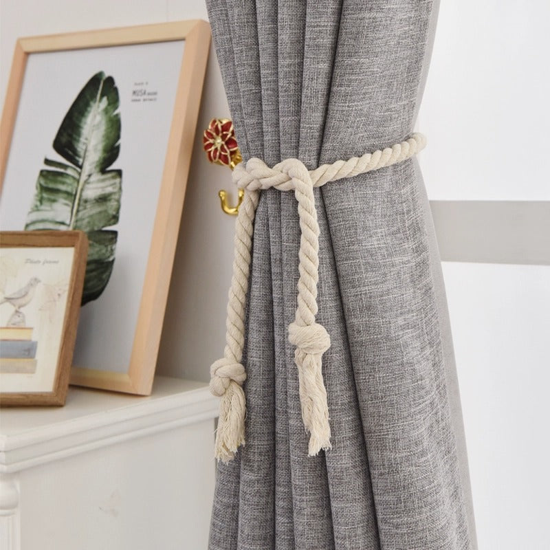 2pcs Cotton Rope Curtain Buckle Tassel Holdback