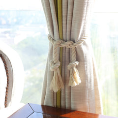 2pcs Cotton Rope Curtain Buckle Tassel Holdback