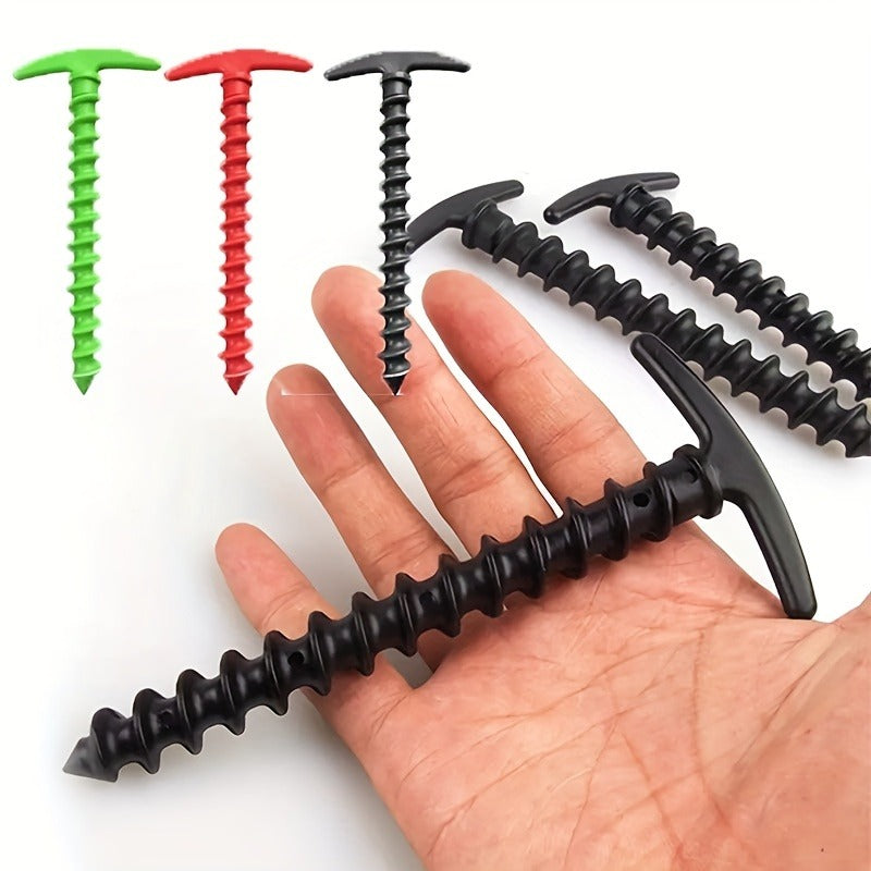 10pcs Tent Canopy Ground Nails Screw Anchor Stakes For Camping