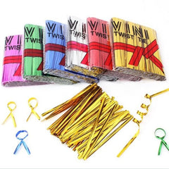 800pcs Metallic Twist Ties Wire Cellophane Bag Pack Sealing Steel