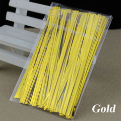 800pcs Metallic Twist Ties Wire Cellophane Bag Pack Sealing Steel