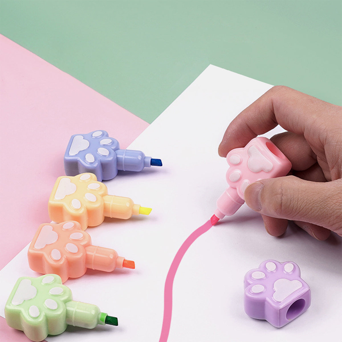 Cat Paw Marker Set - 5 Colors for Painting and Highlighting
