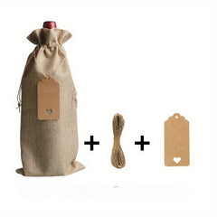 Reusable Wine Gift Bag with Drawstring & Label