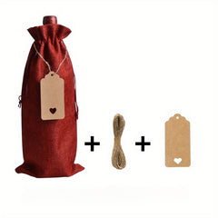 Reusable Wine Gift Bag with Drawstring & Label