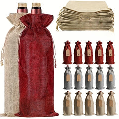 Reusable Wine Gift Bag with Drawstring & Label