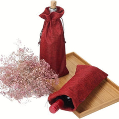 Reusable Wine Gift Bag with Drawstring & Label