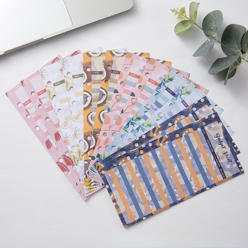 12pcs Fruit Print Cash Envelopes for Budgeting System